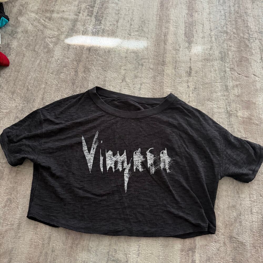 Lululemon Lightest Cropped Tee "Expression" Vinyassa sz 8 no tag lightwt yoga